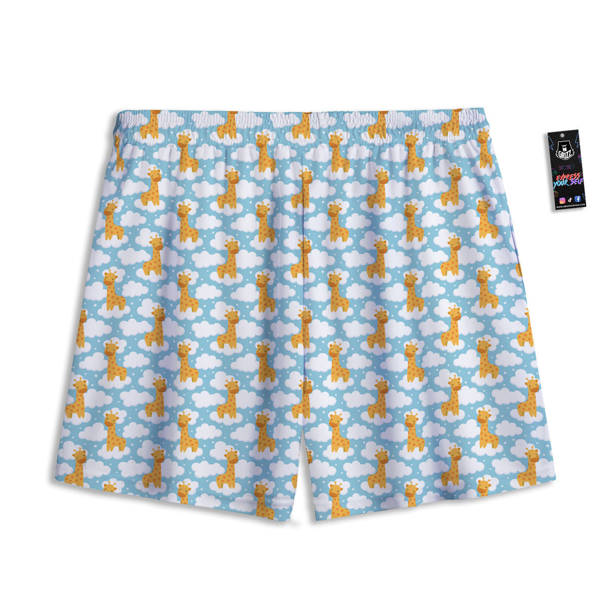 Giraffe Cute Cartoon Print Pattern Mesh Shorts