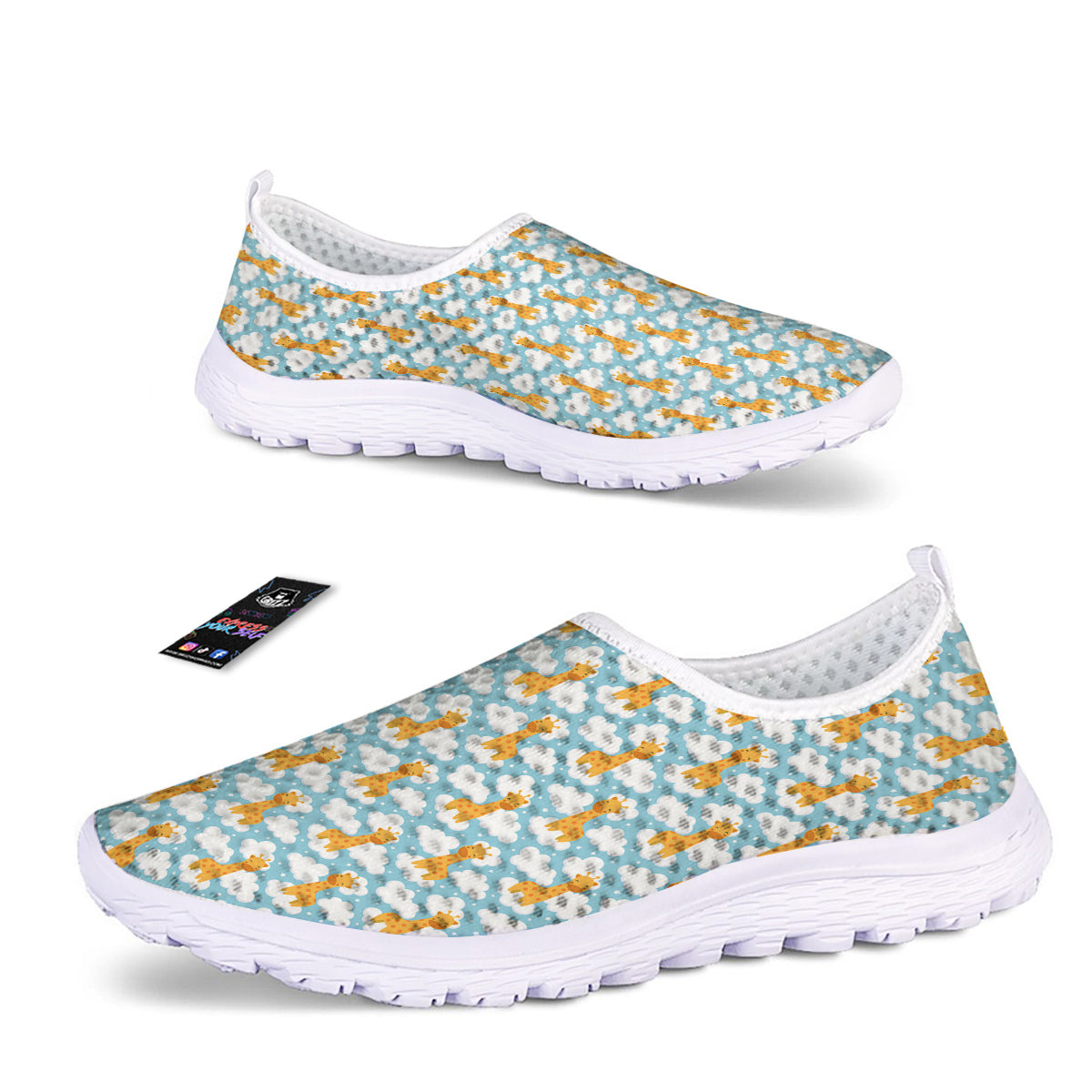 Giraffe Cute Cartoon Print Pattern Nurse Shoes-grizzshop