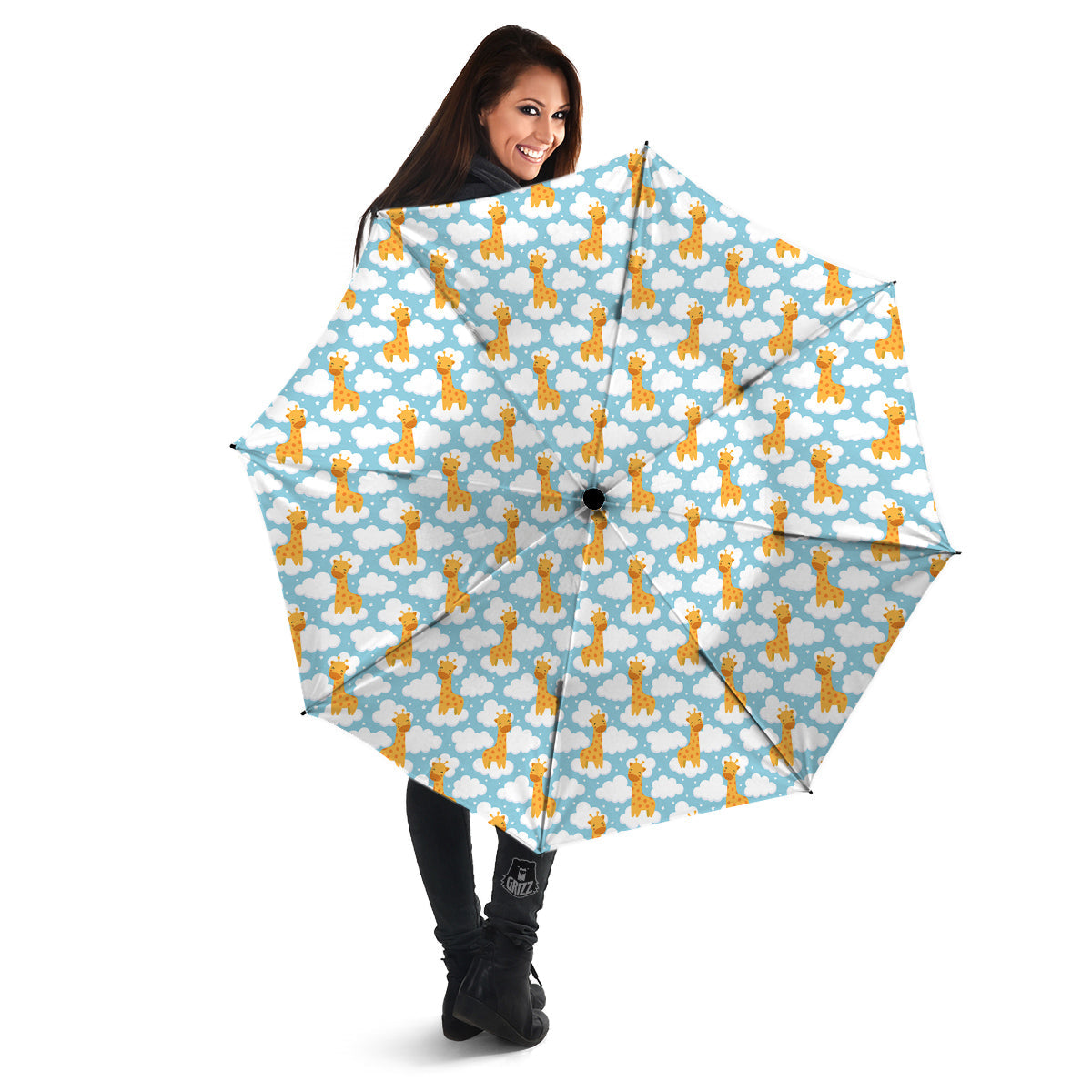 Giraffe Cute Cartoon Print Pattern Umbrella-grizzshop