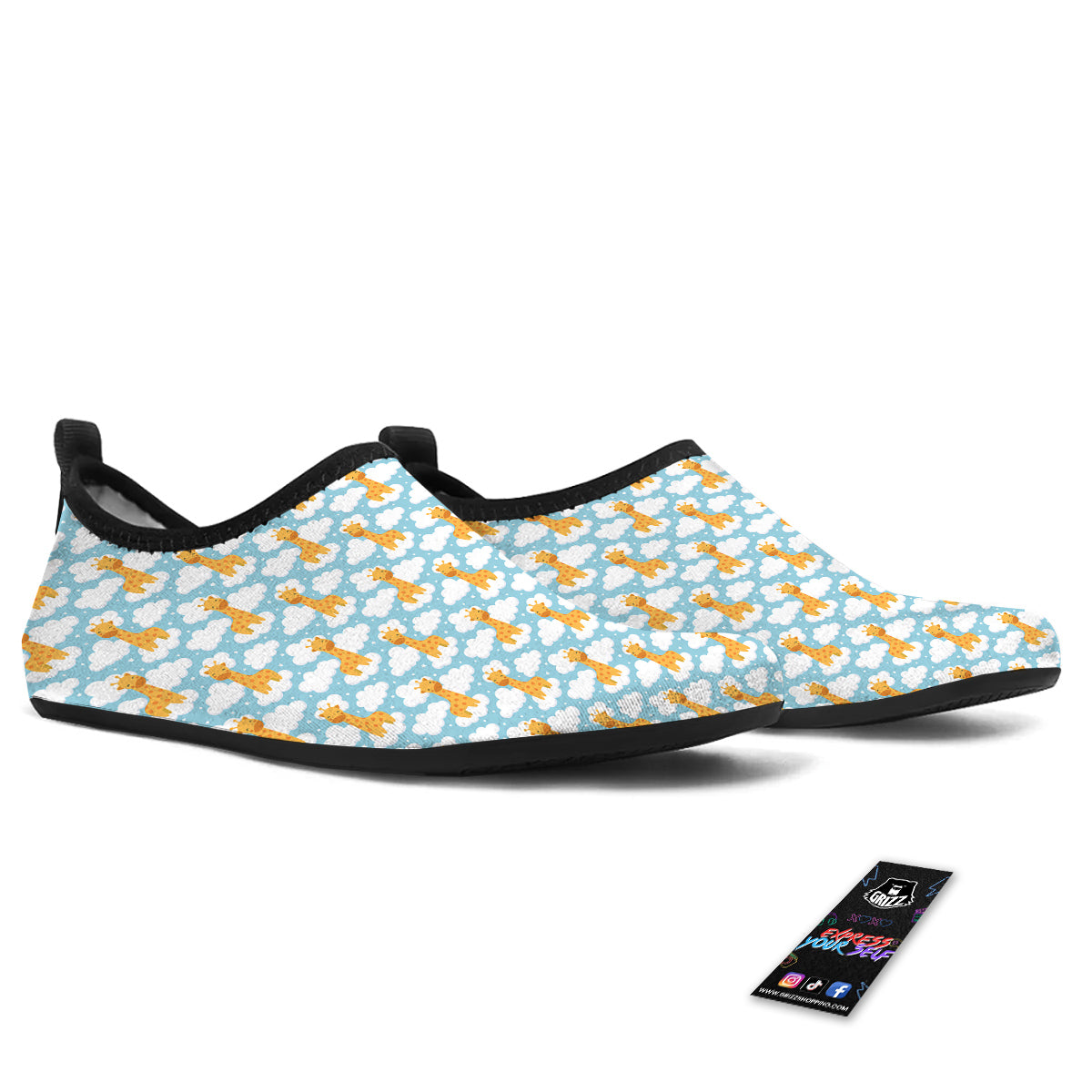 Giraffe Cute Cartoon Print Pattern Water Shoes-grizzshop