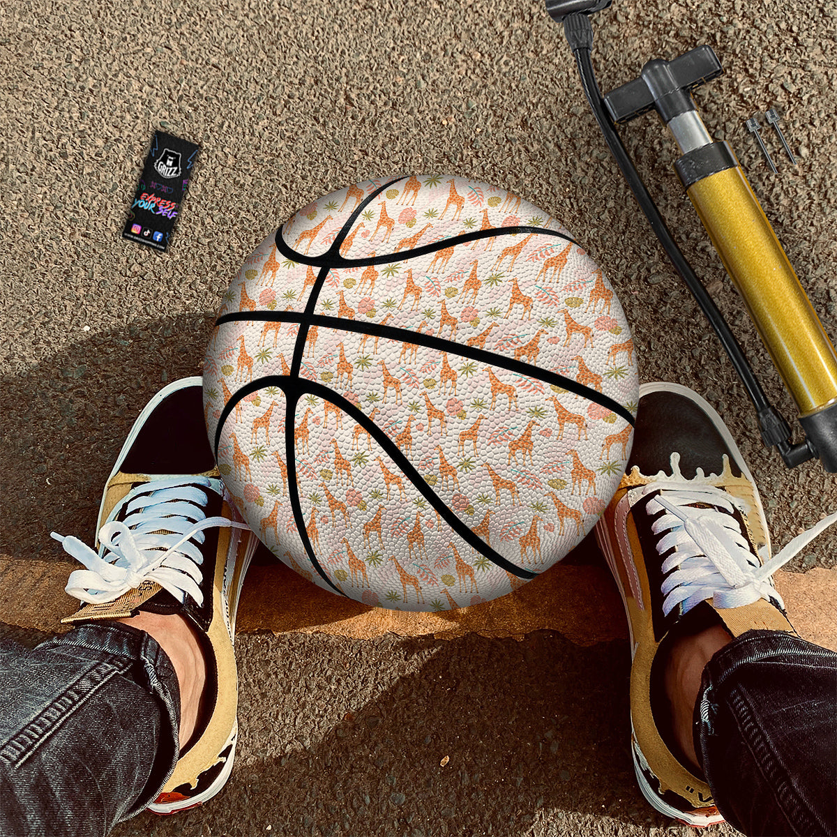 Giraffe Cute Print Pattern Basketball-grizzshop