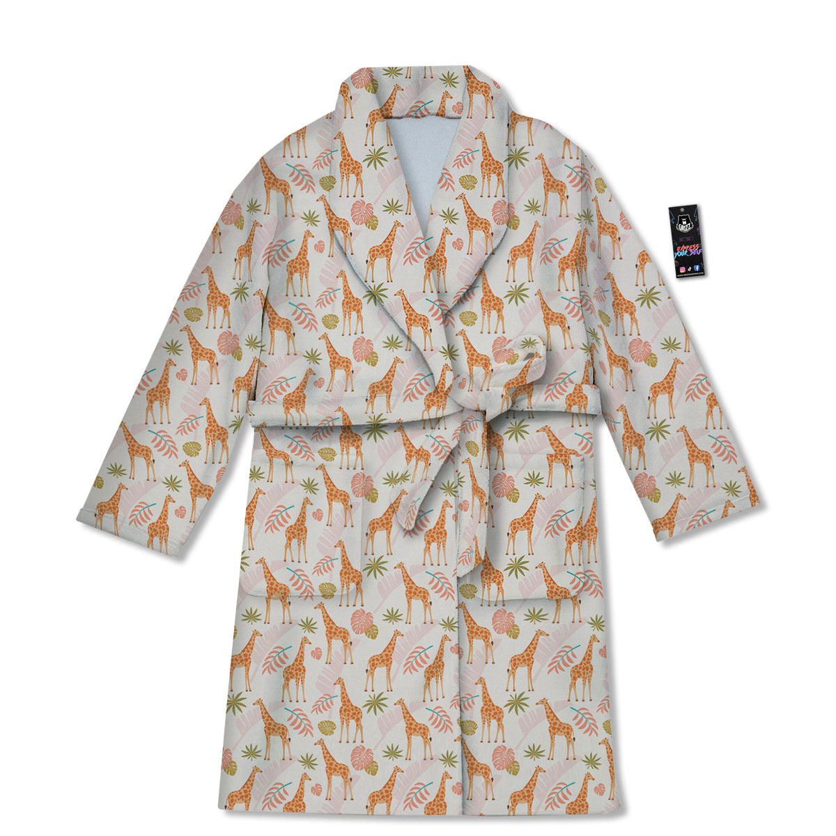 Giraffe Cute Print Pattern Bathrobe-grizzshop