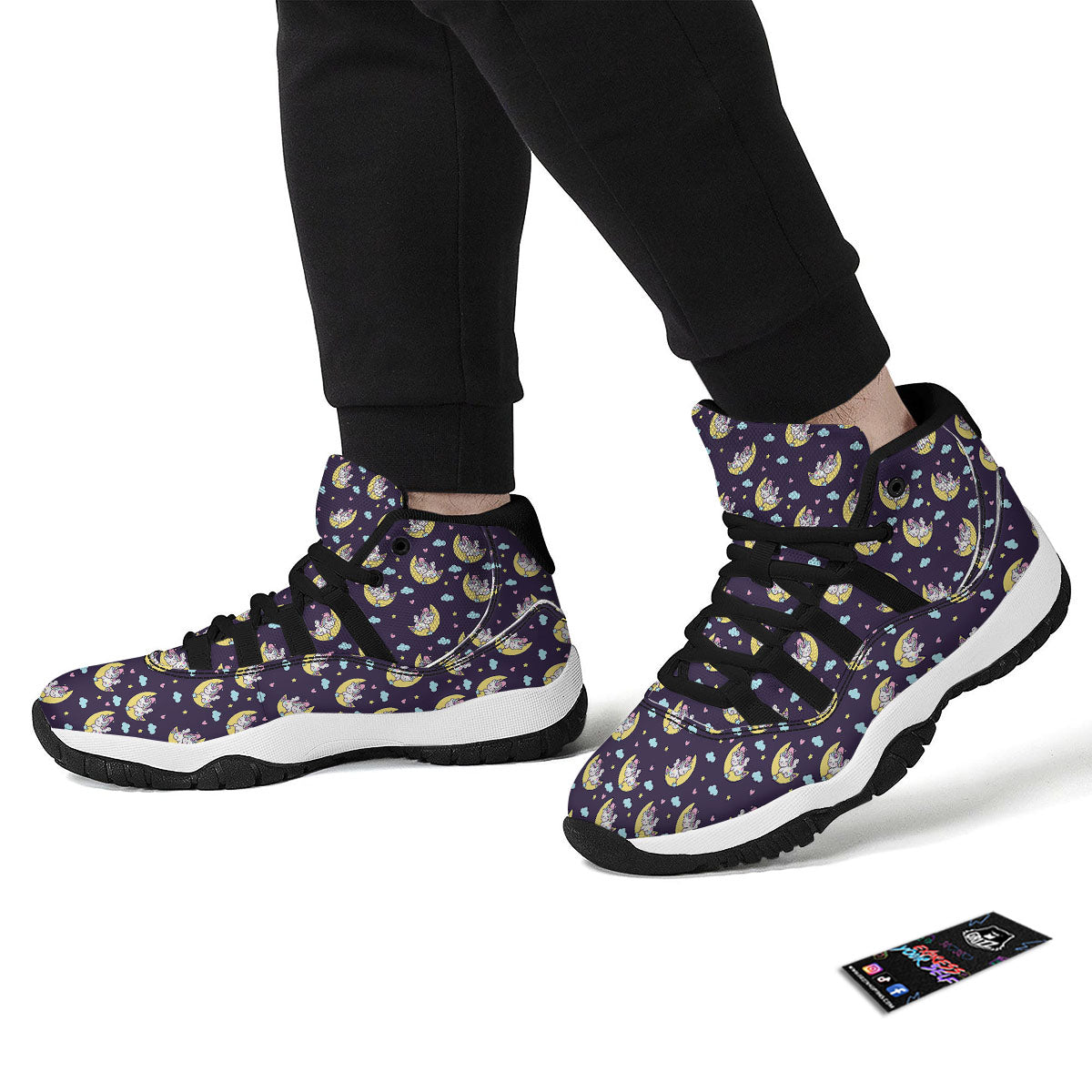 Giraffe Cute Print Pattern Black Bball Shoes-grizzshop
