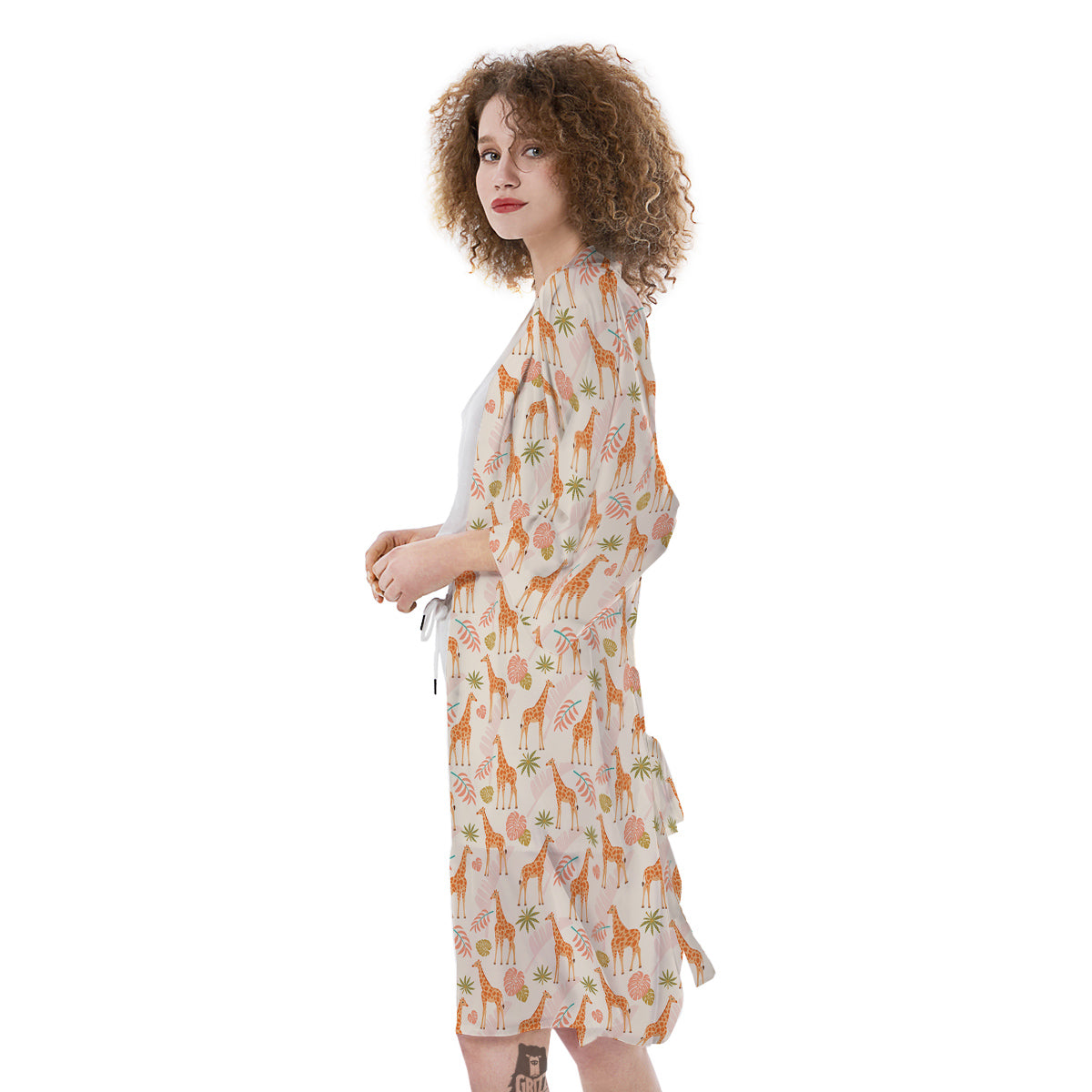 Giraffe Cute Print Pattern Kimono-grizzshop