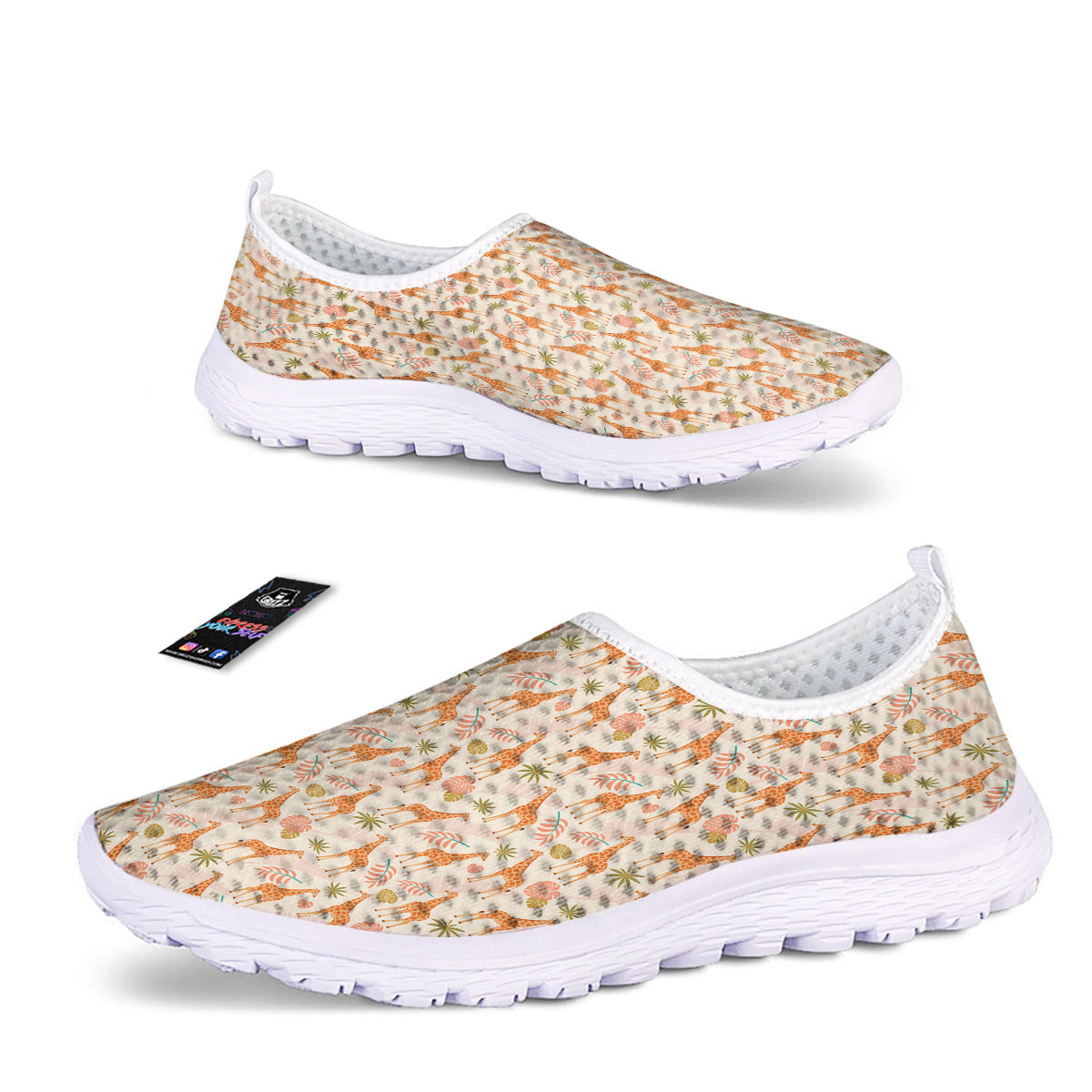 Giraffe Cute Print Pattern Nurse Shoes-grizzshop