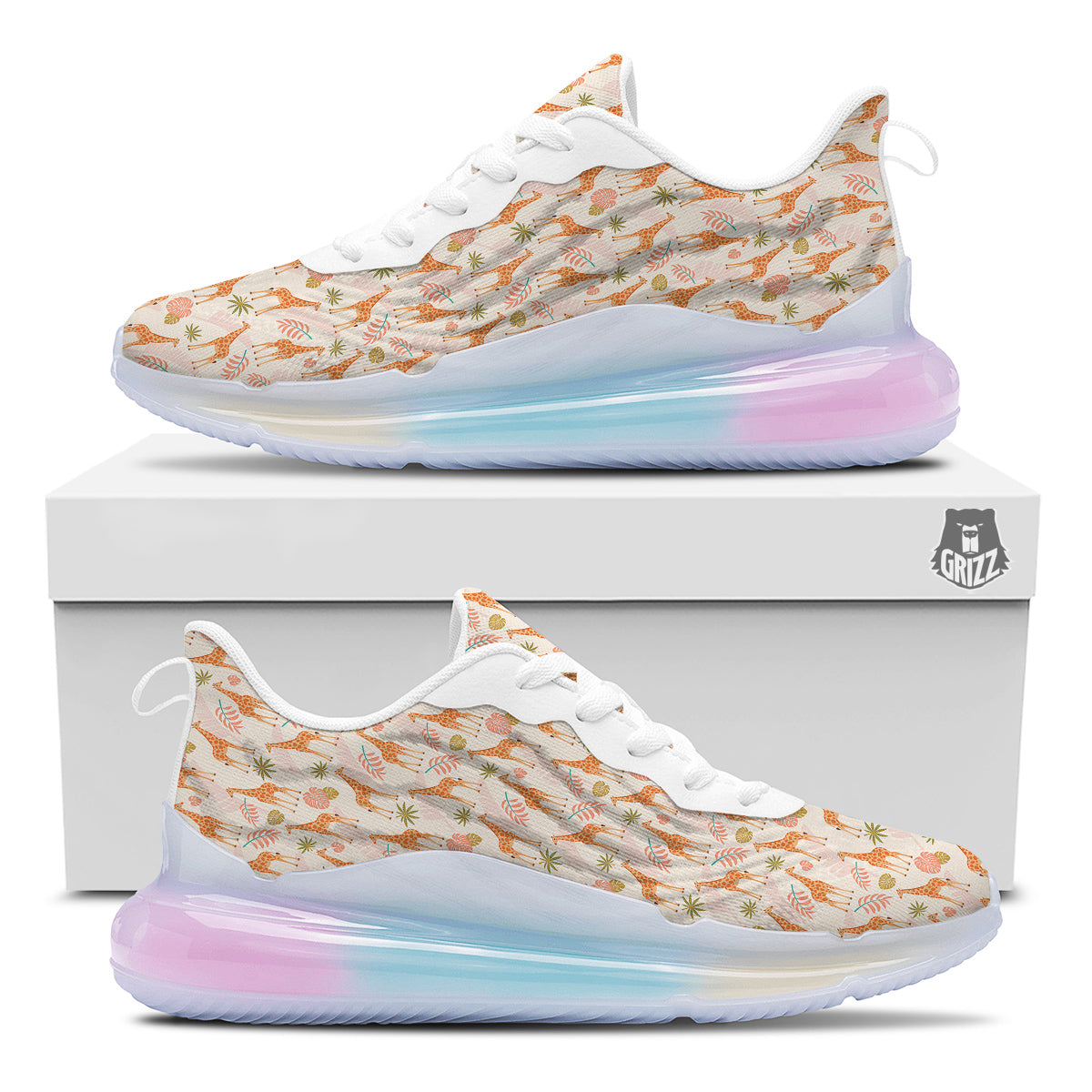 Giraffe Cute Print Pattern Running Sneakers-grizzshop