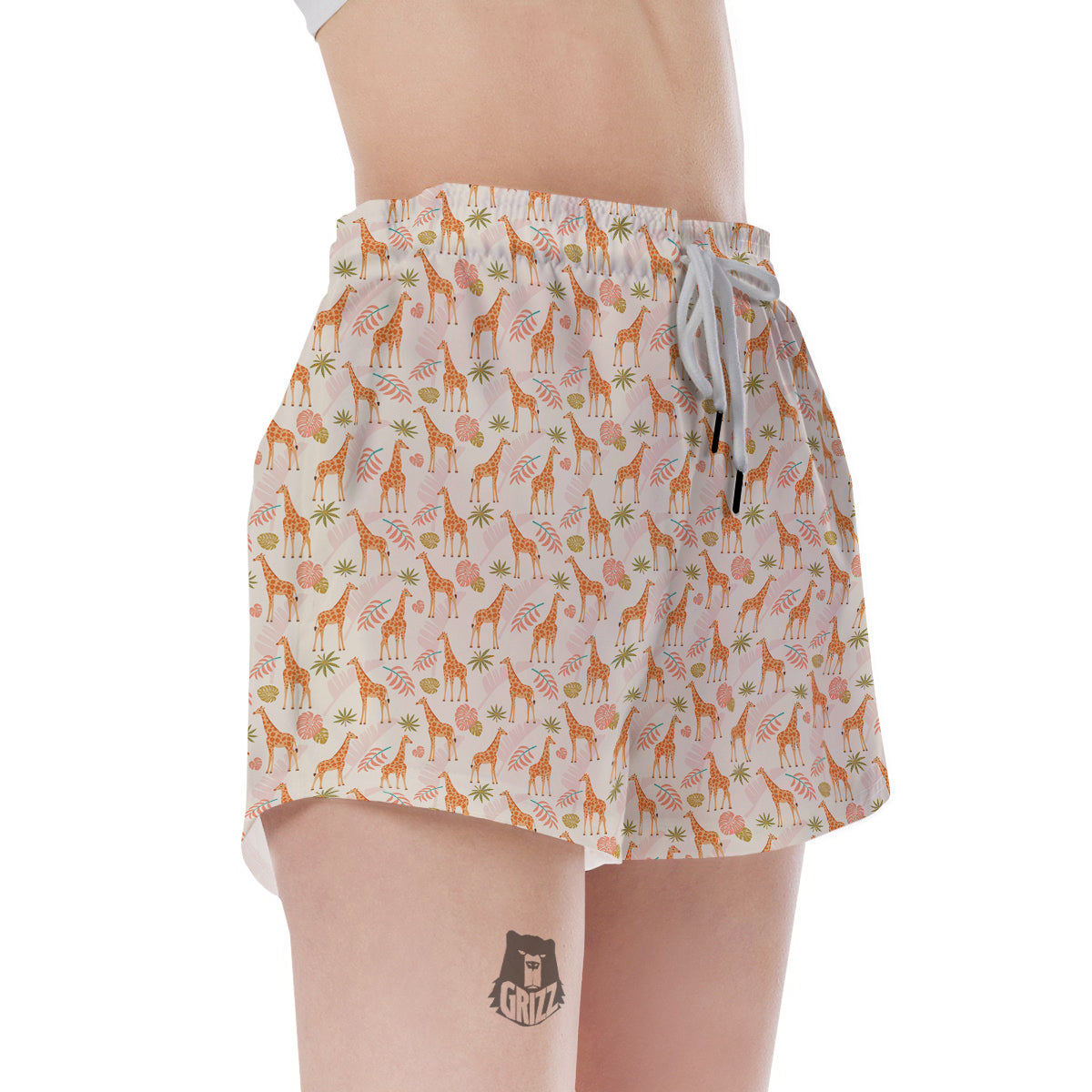 Giraffe Cute Print Pattern Women's Shorts-grizzshop