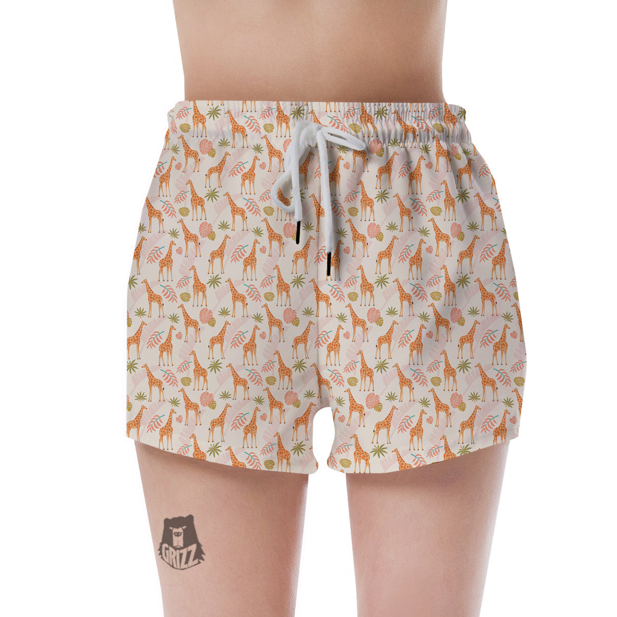 Giraffe Cute Print Pattern Women's Shorts-grizzshop