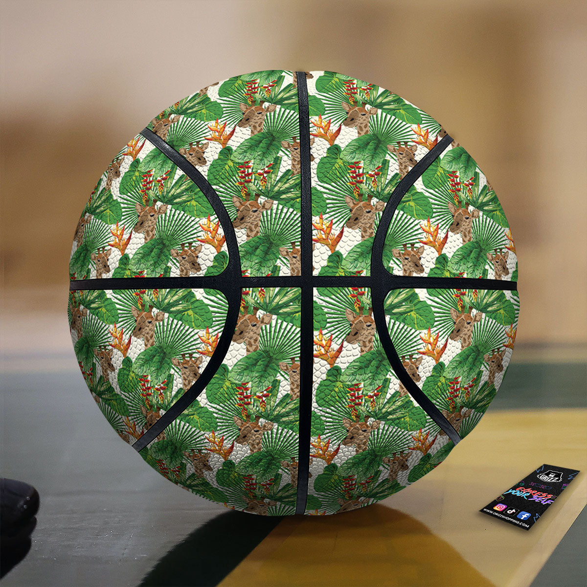 Giraffe Exotic Tropical Print Pattern Basketball-grizzshop