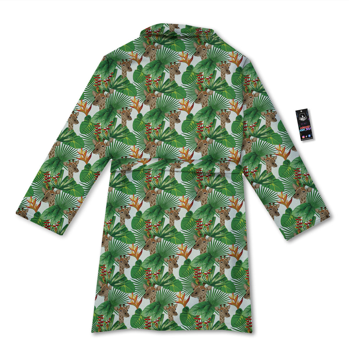 Giraffe Exotic Tropical Print Pattern Bathrobe-grizzshop