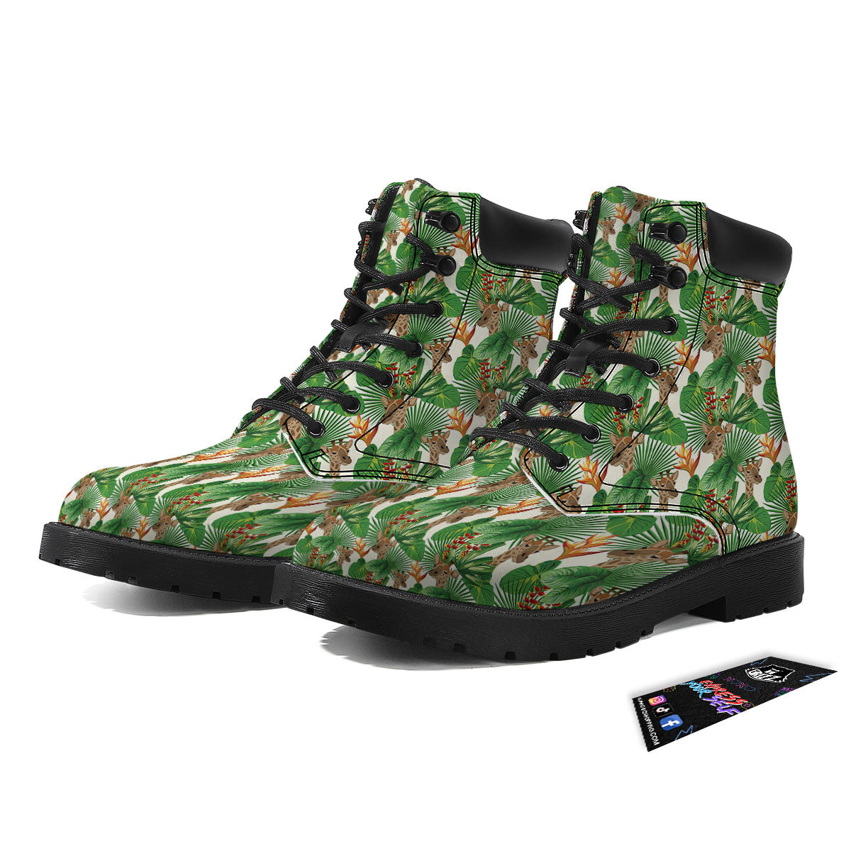Giraffe Exotic Tropical Print Pattern Boots-grizzshop
