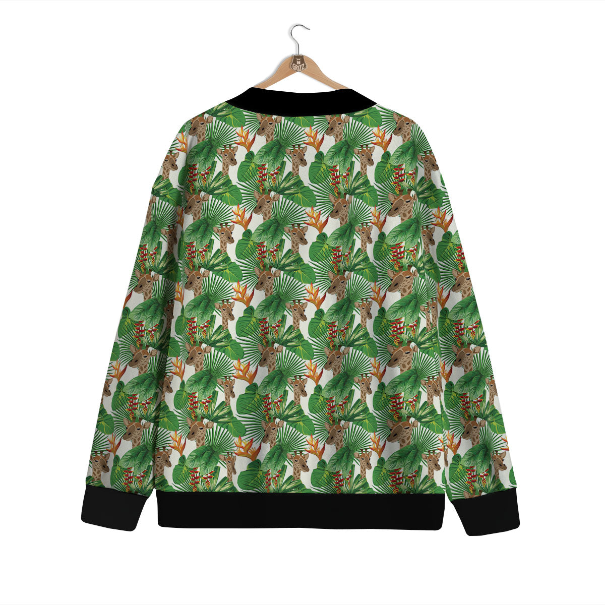 Giraffe Exotic Tropical Print Pattern Cardigan-grizzshop