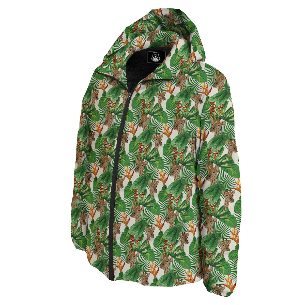 Giraffe Exotic Tropical Print Pattern Down Jacket-grizzshop