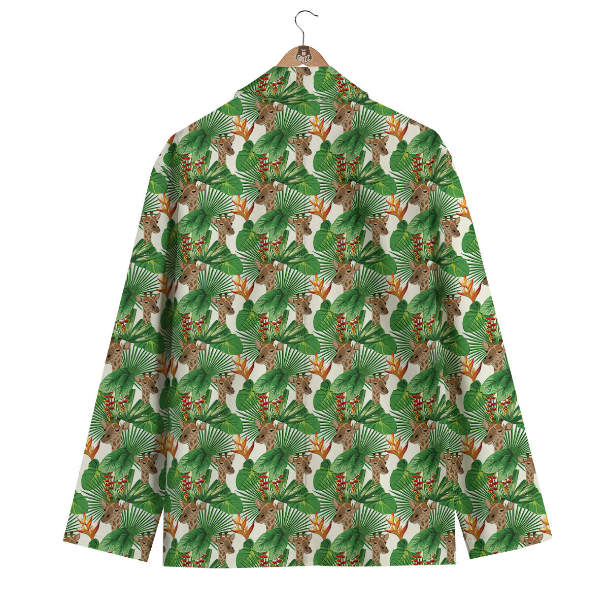 Giraffe Exotic Tropical Print Pattern Men's Blazer-grizzshop