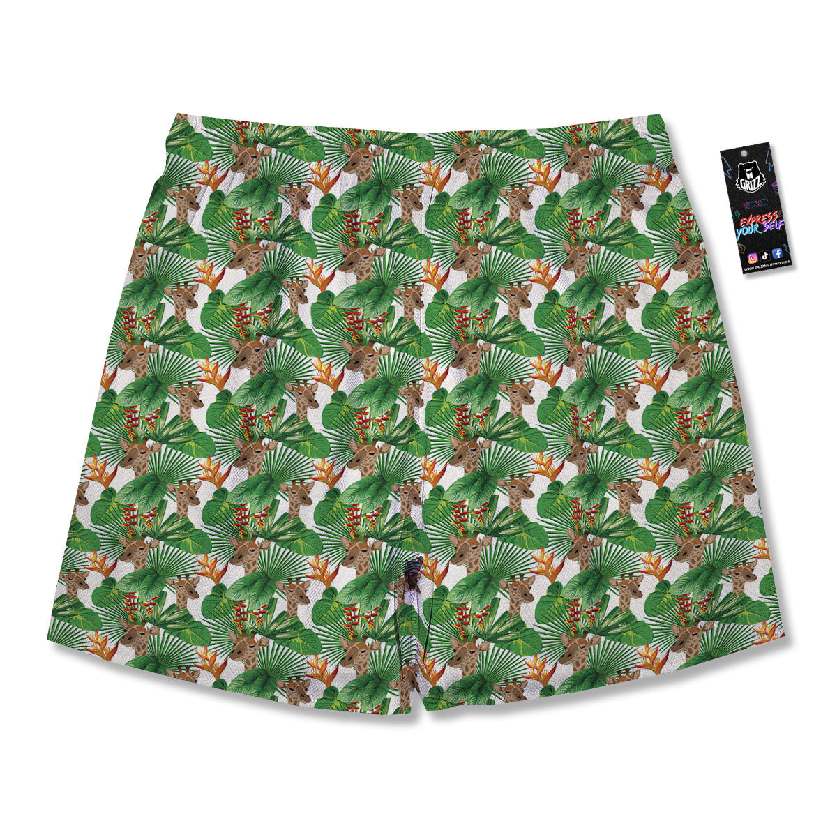 Giraffe Exotic Tropical Print Pattern Men's Running Shorts-grizzshop