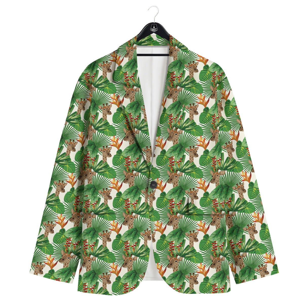 Giraffe Exotic Tropical Print Pattern Men's Sport Coat-grizzshop
