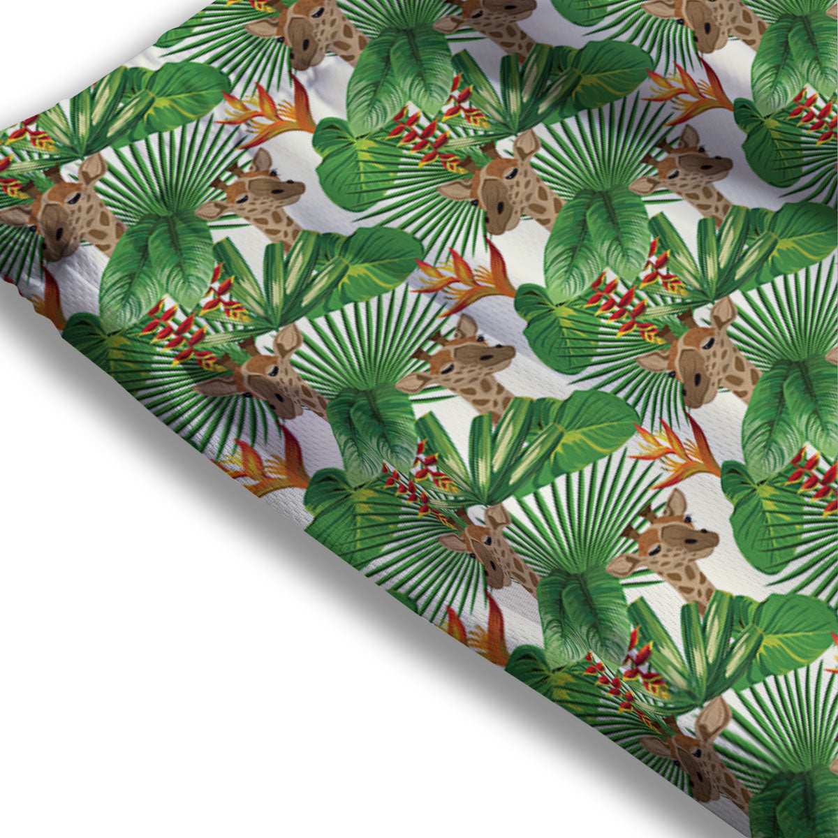 Giraffe Exotic Tropical Print Pattern Mesh Shorts