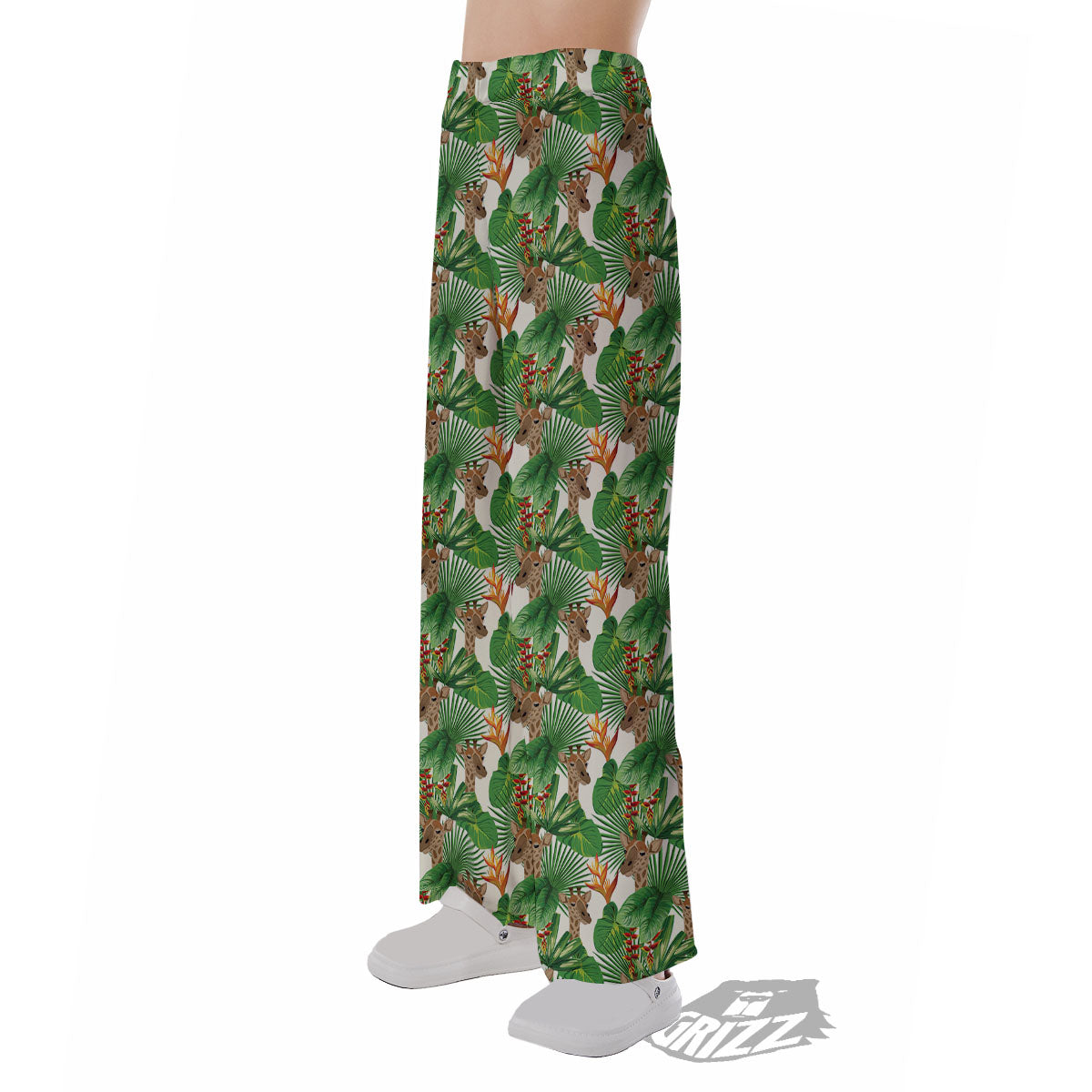 Giraffe Exotic Tropical Print Pattern Pajama Pants-grizzshop
