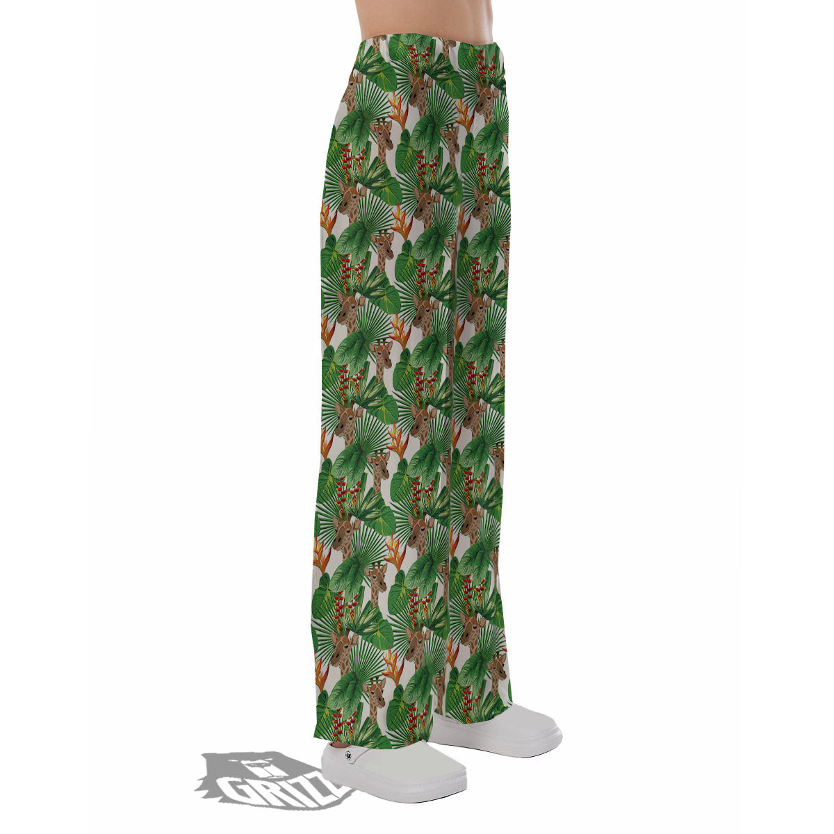 Giraffe Exotic Tropical Print Pattern Pajama Pants-grizzshop