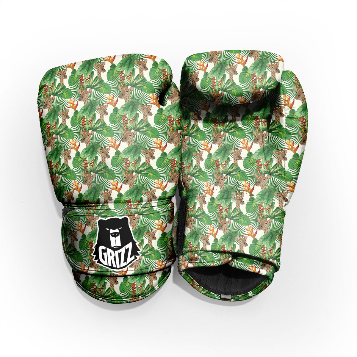 Giraffe Exotic Tropical Print Pattern Pro Boxing Glove