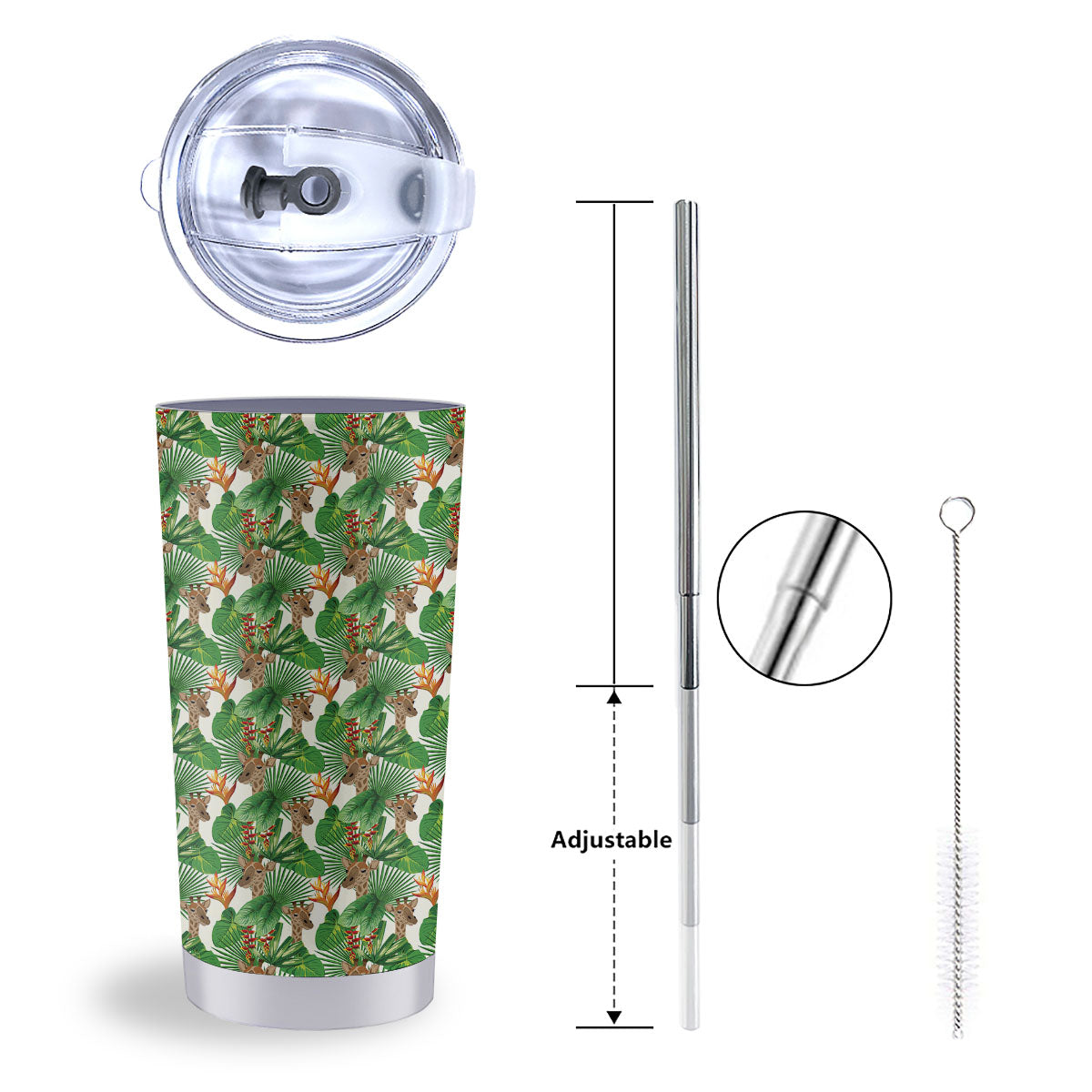 Giraffe Exotic Tropical Print Pattern Tumbler-grizzshop
