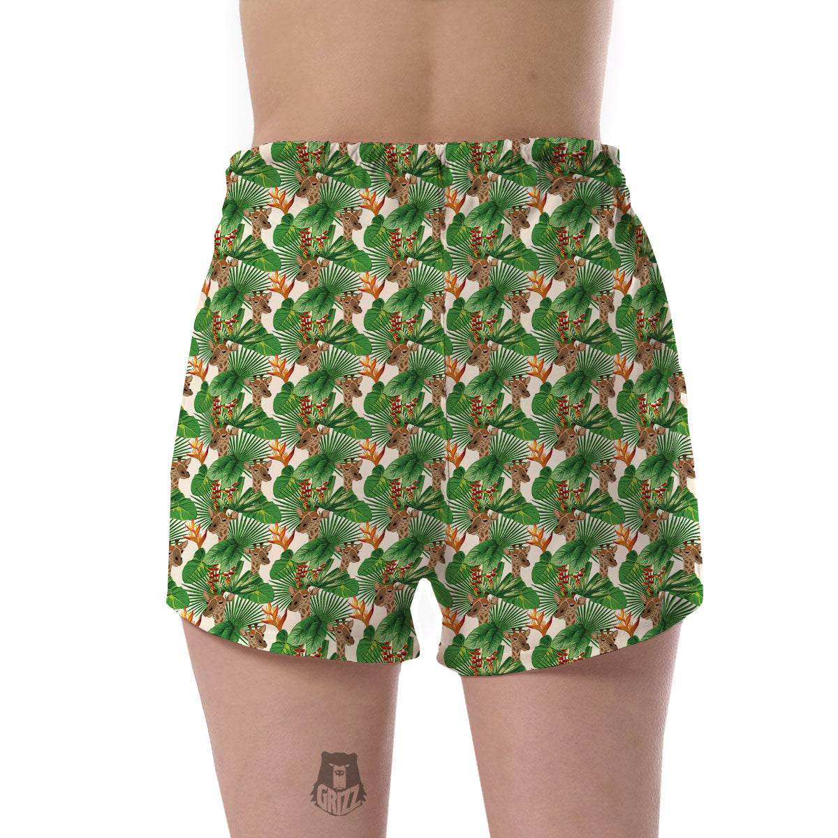 Giraffe Exotic Tropical Print Pattern Women's Shorts-grizzshop