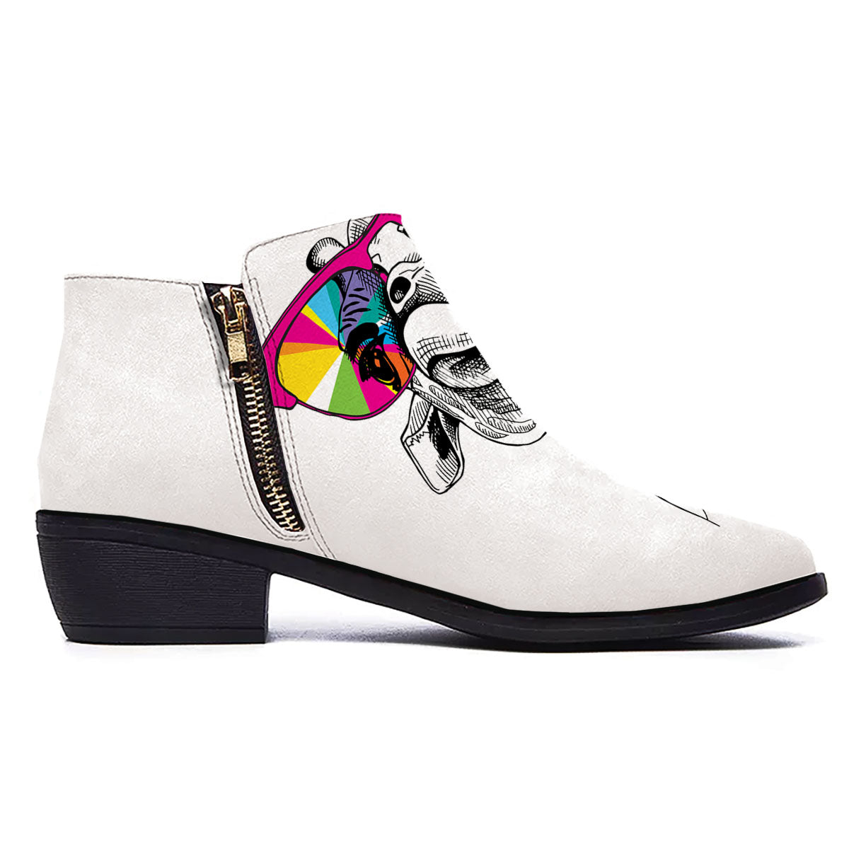 Giraffe Funny Print Ankle Boots-grizzshop