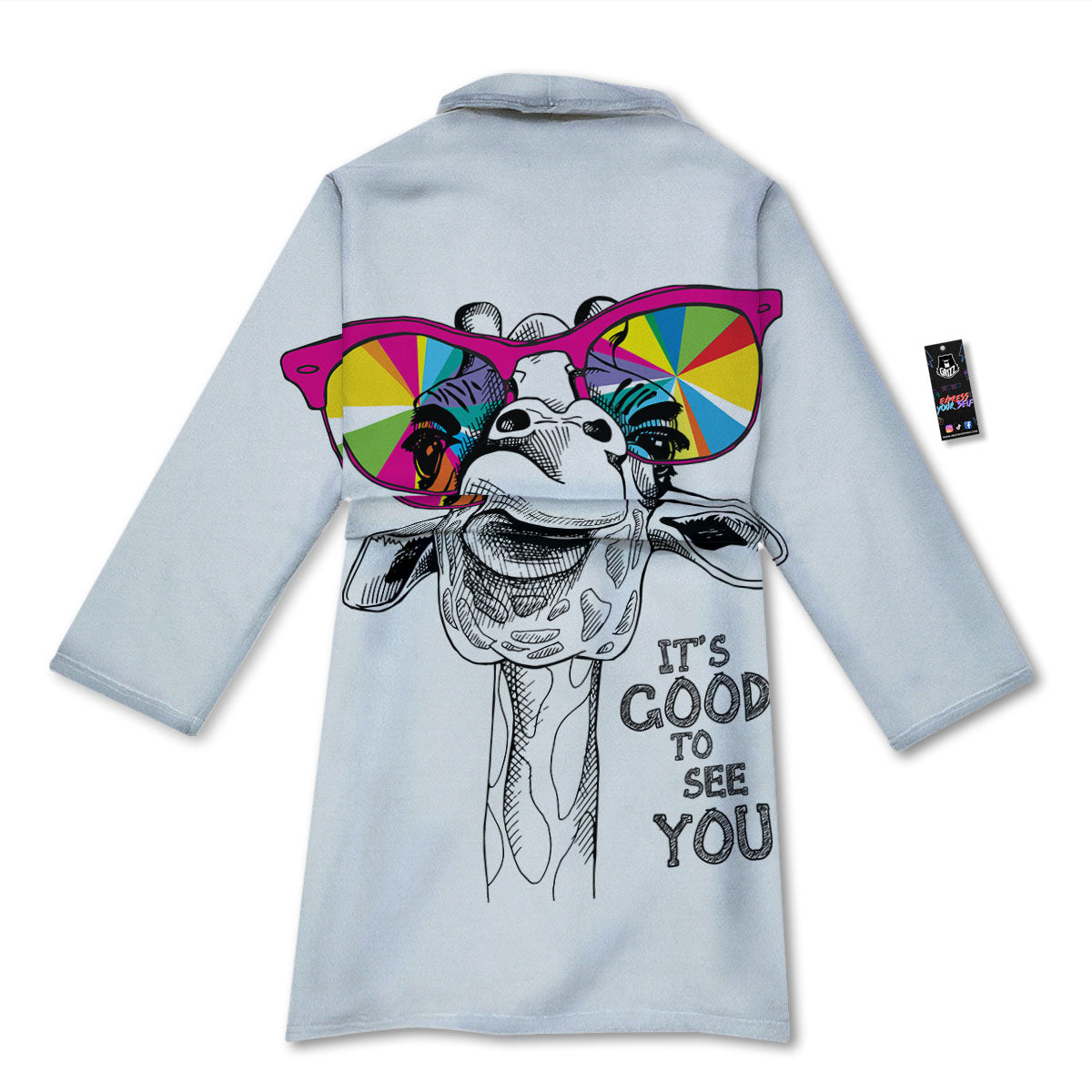 Giraffe Funny Print Bathrobe-grizzshop