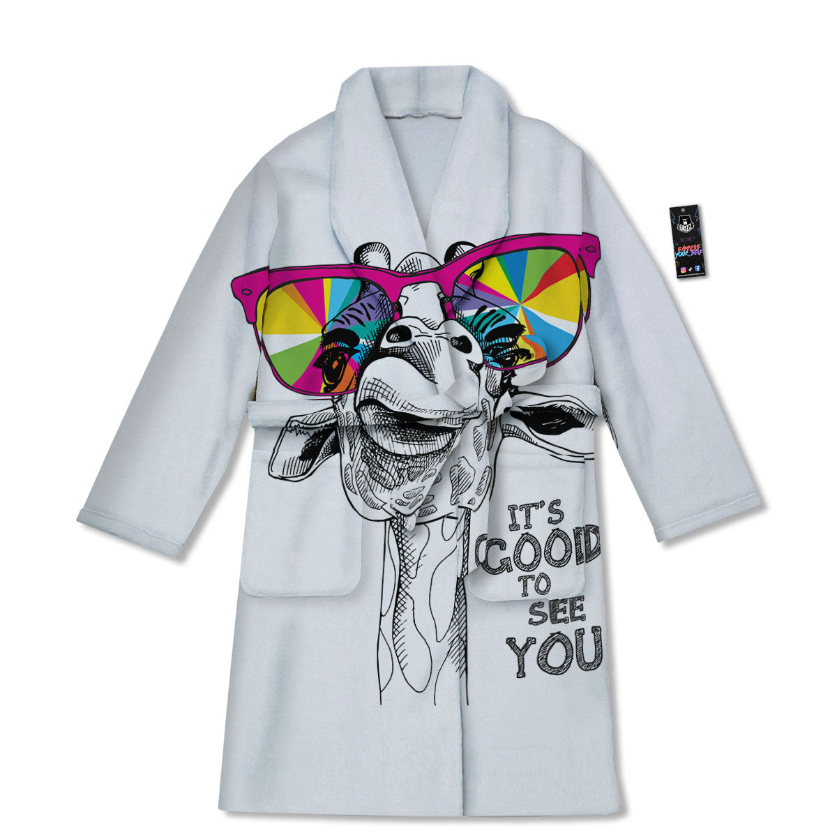 Giraffe Funny Print Bathrobe-grizzshop