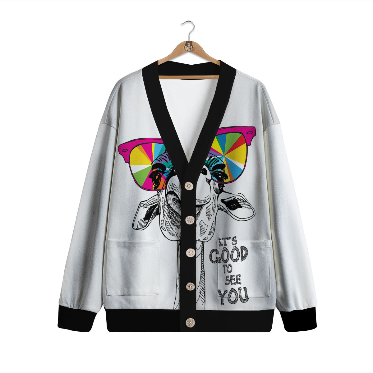 Giraffe Funny Print Cardigan-grizzshop