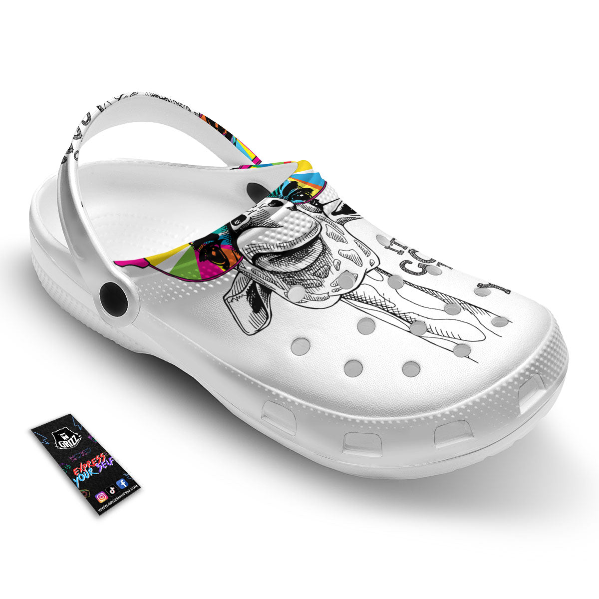 Giraffe Funny Print Clog-grizzshop