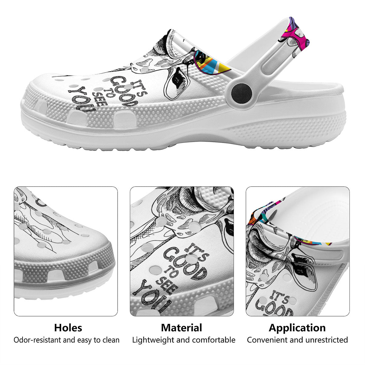 Giraffe Funny Print Clog-grizzshop
