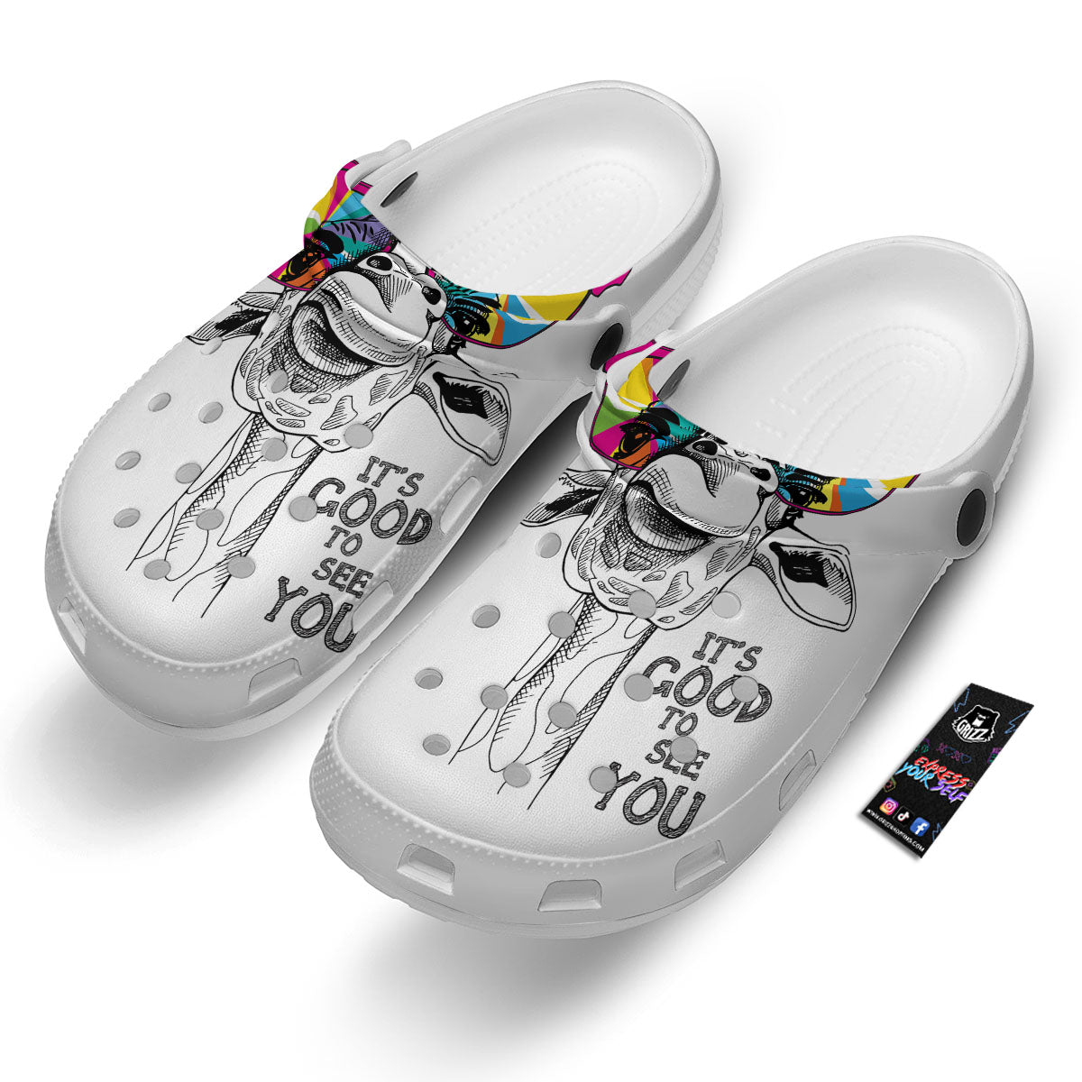 Giraffe Funny Print Clog-grizzshop