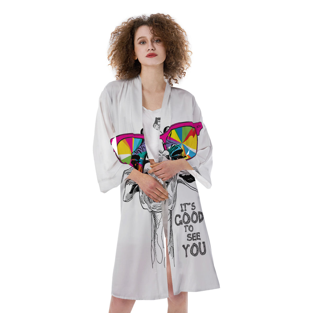 Giraffe Funny Print Kimono-grizzshop