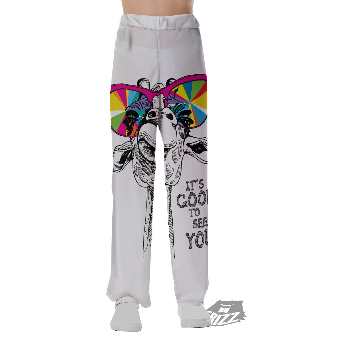 Giraffe Funny Print Pajama Pants-grizzshop