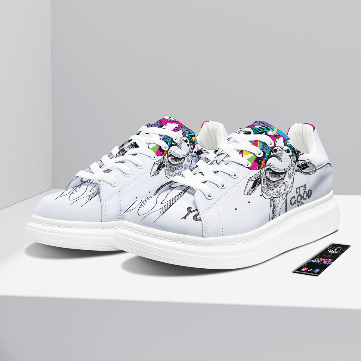 Giraffe Funny Print Platform Shoes-grizzshop