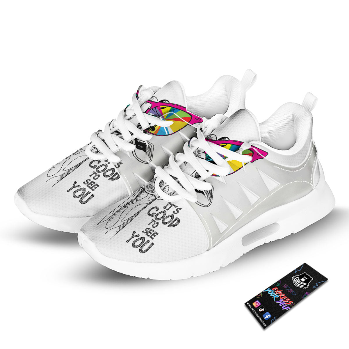 Giraffe Funny Print Tennis Shoes-grizzshop