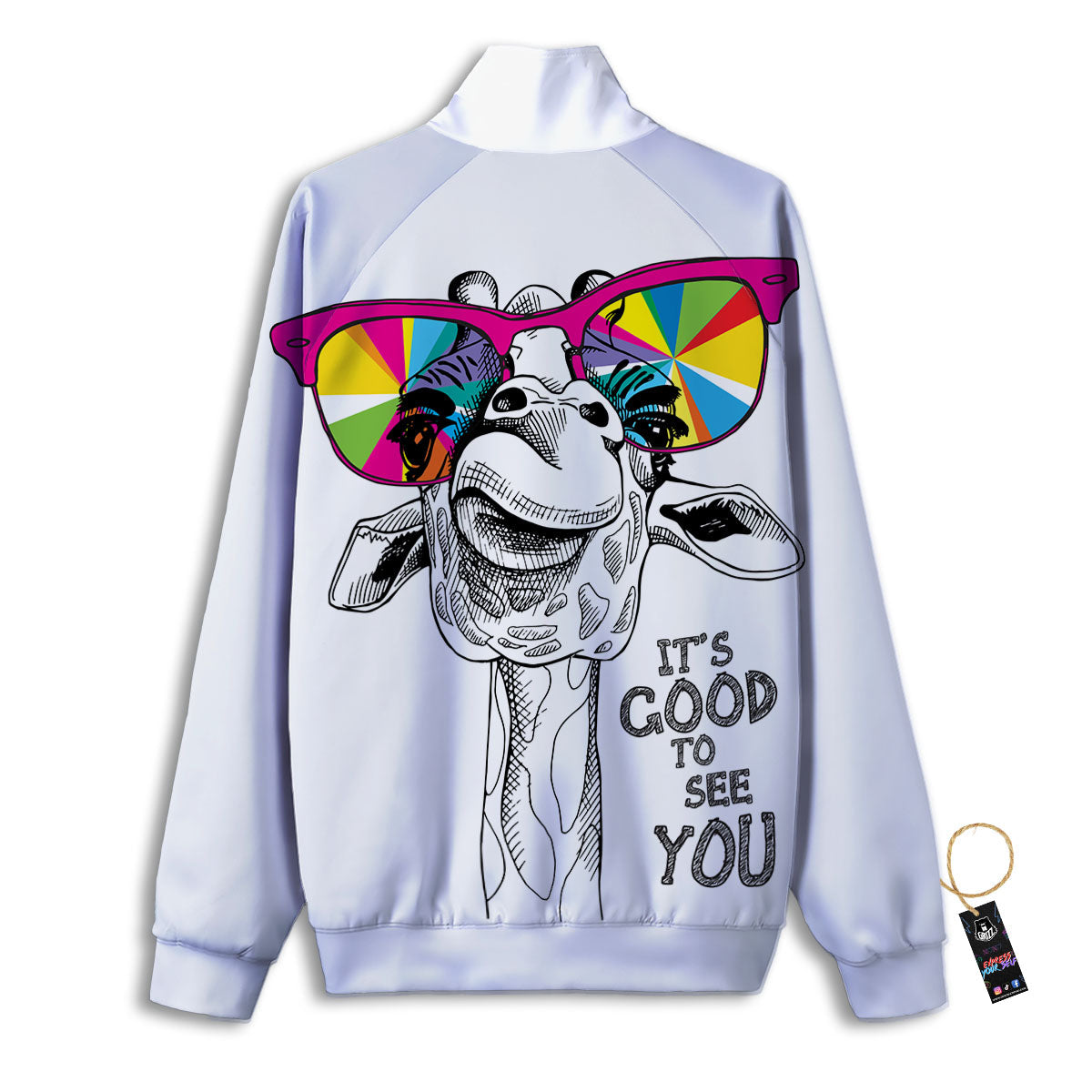 Giraffe Funny Print Track Jacket-grizzshop