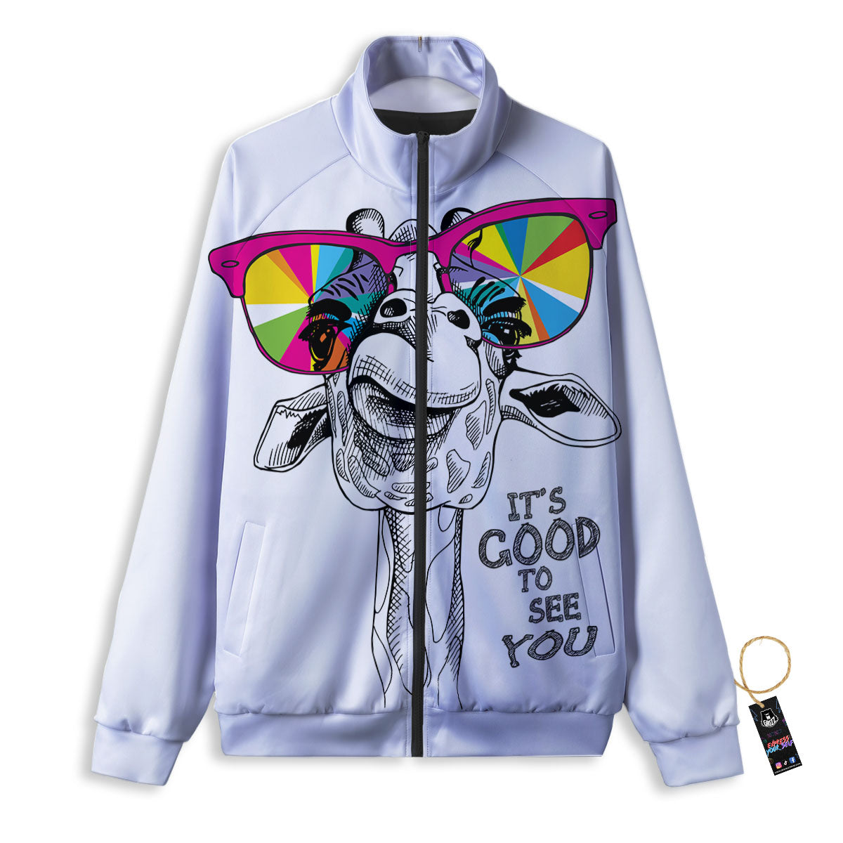 Giraffe Funny Print Track Jacket-grizzshop
