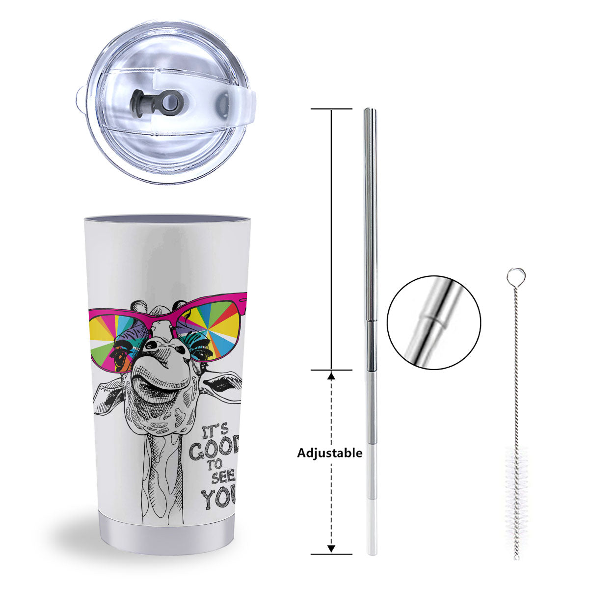 Giraffe Funny Print Tumbler-grizzshop