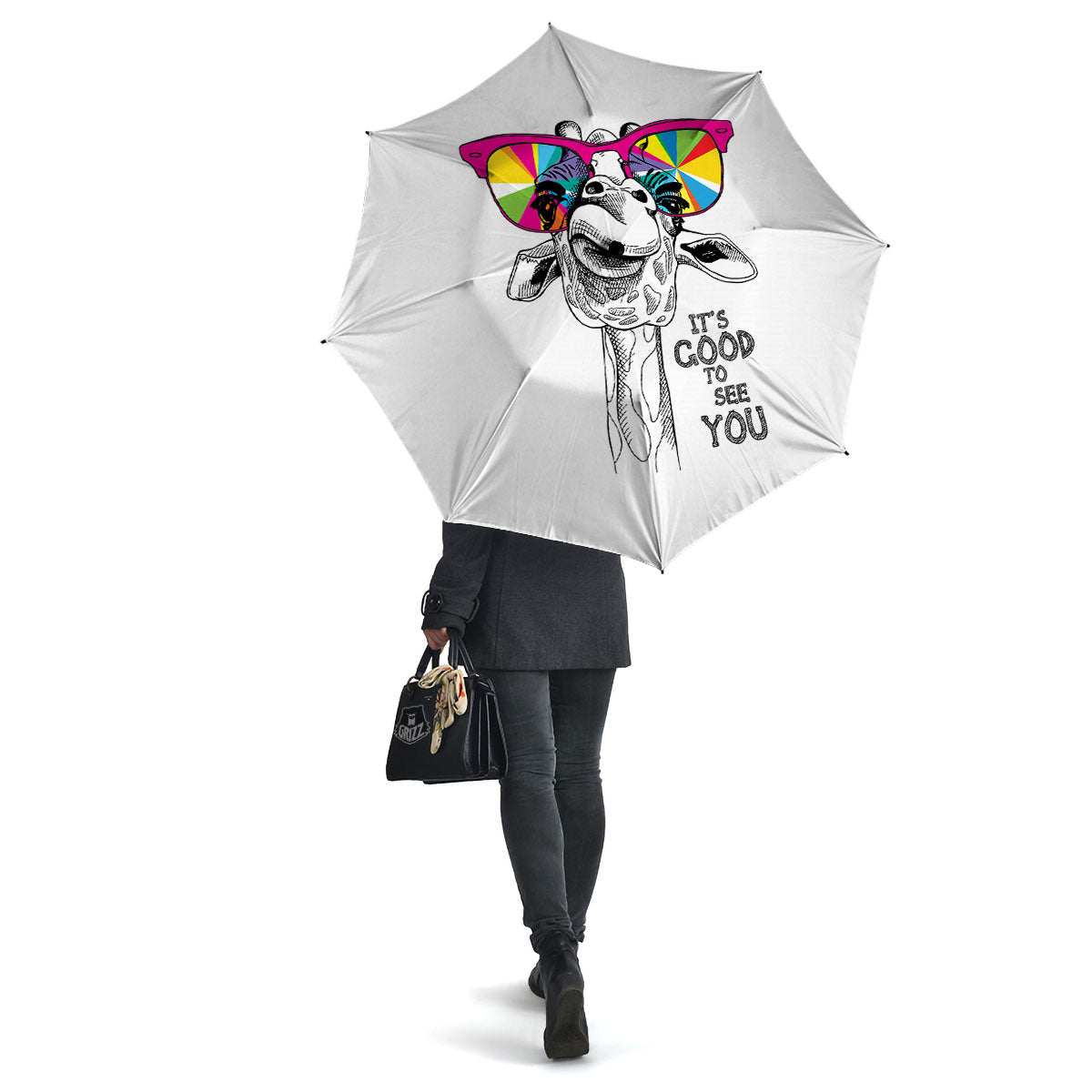 Giraffe Funny Print Umbrella-grizzshop