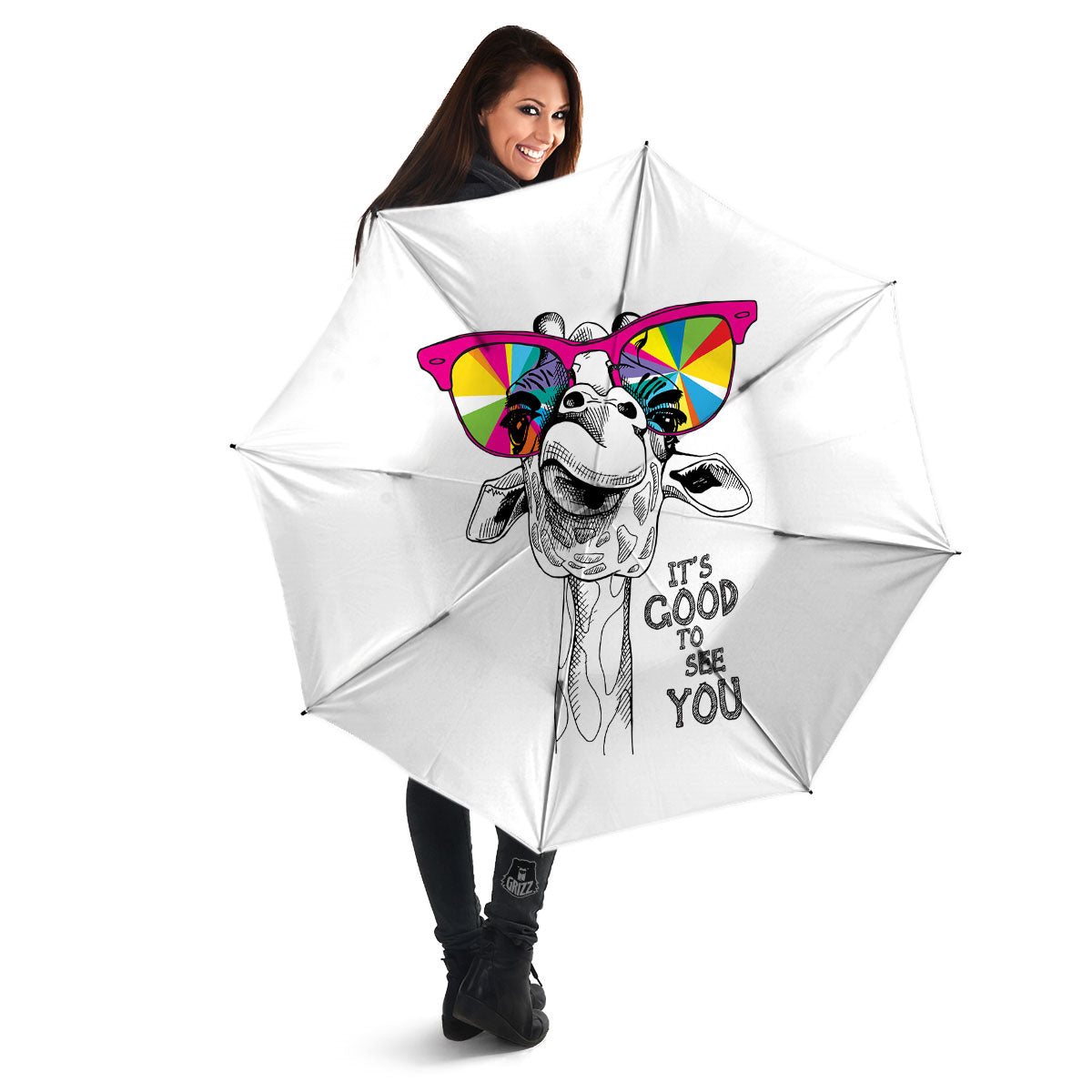Giraffe Funny Print Umbrella-grizzshop