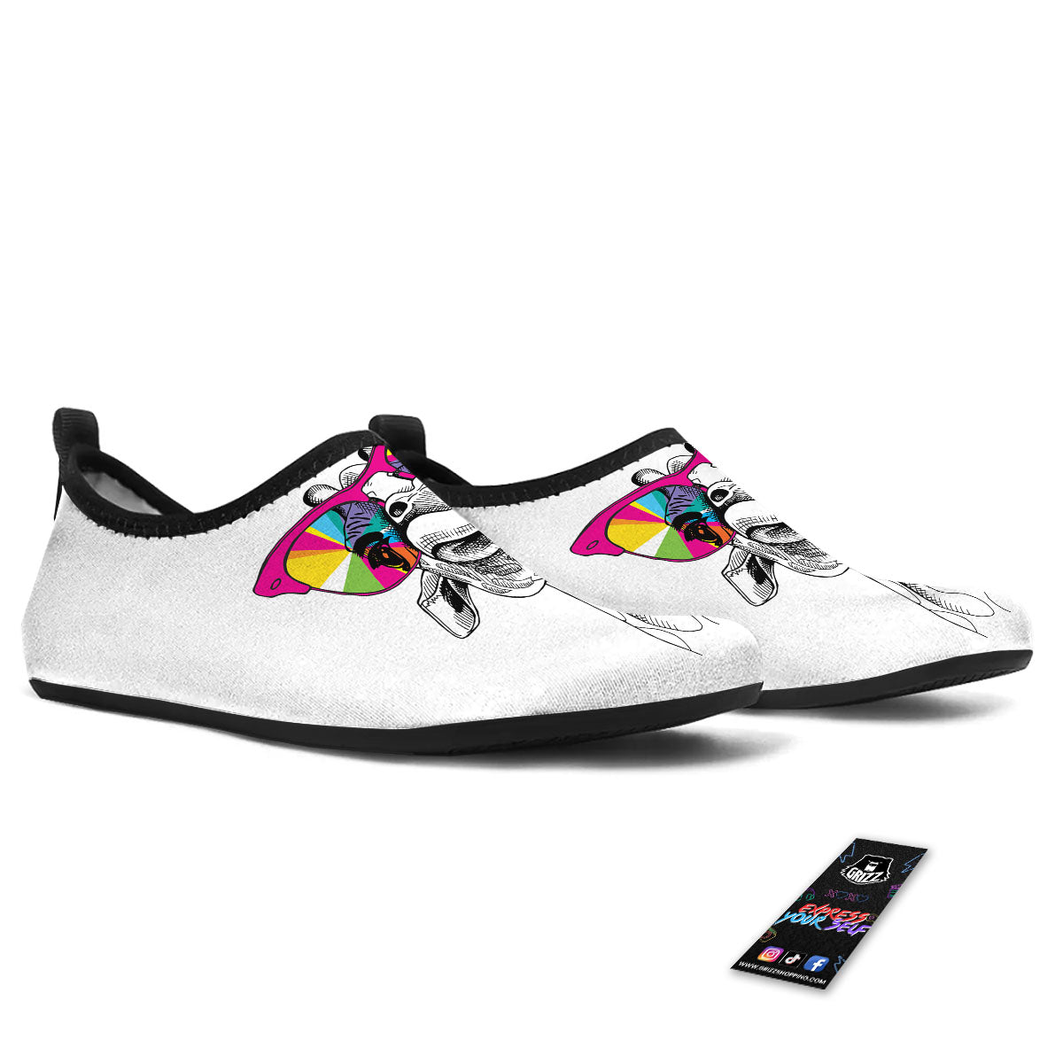 Giraffe Funny Print Water Shoes-grizzshop