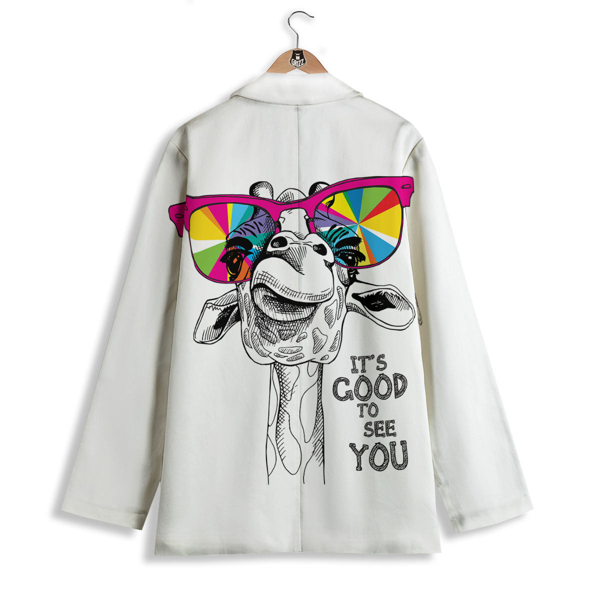 Giraffe Funny Print Women's Blazer-grizzshop
