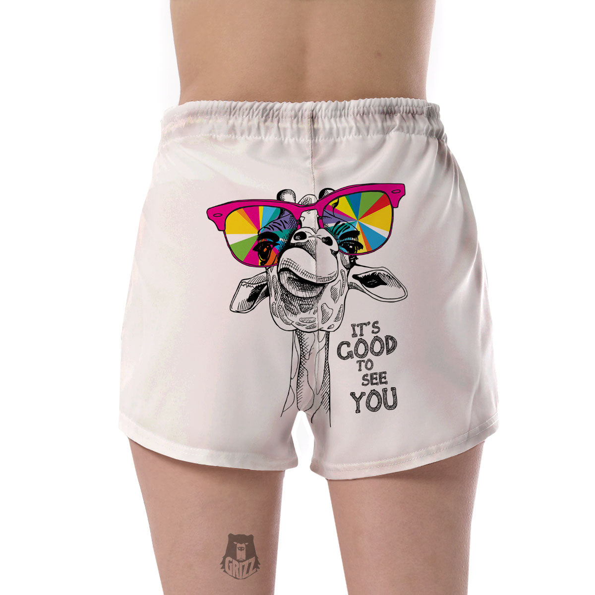 Giraffe Funny Print Women's Shorts-grizzshop