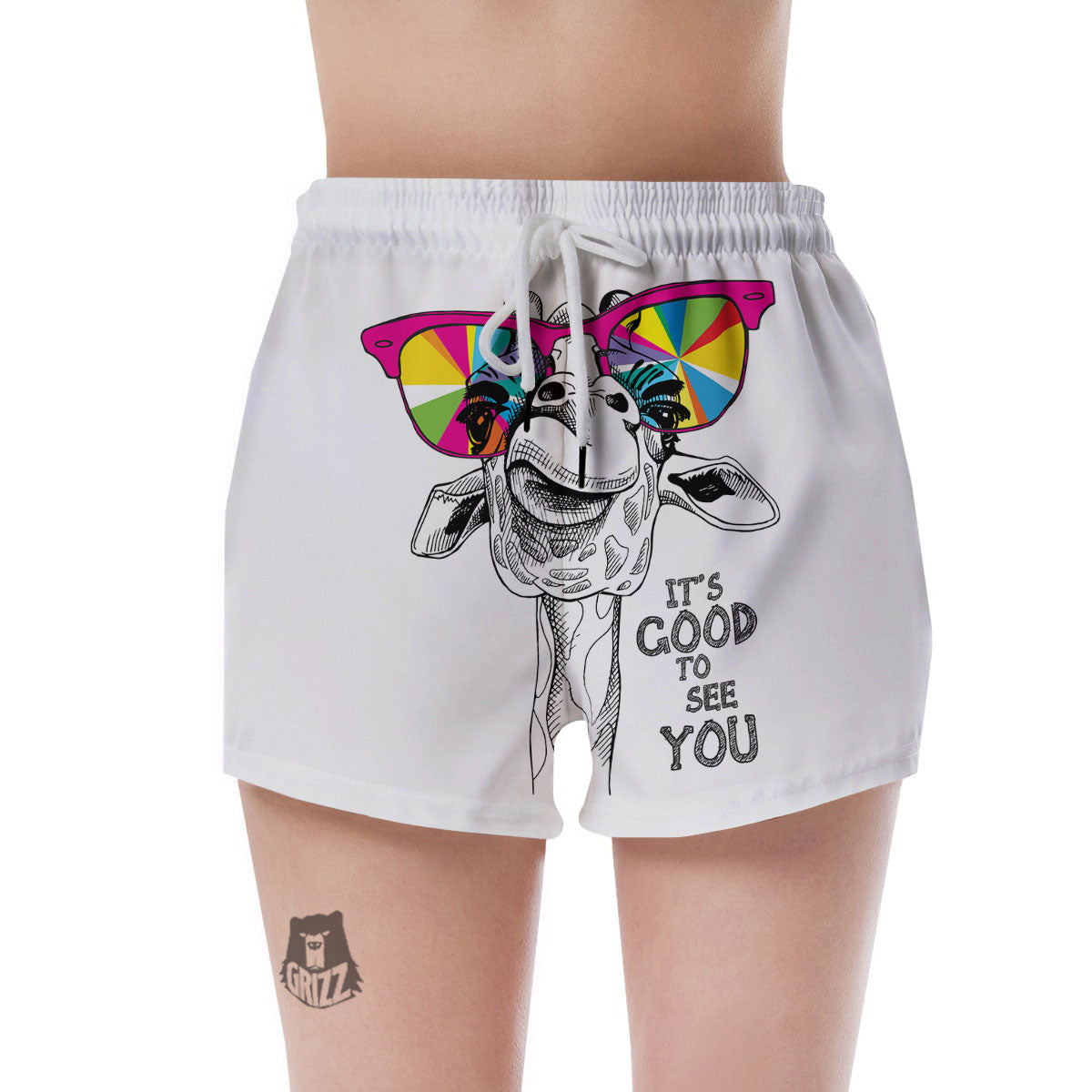Giraffe Funny Print Women's Shorts-grizzshop