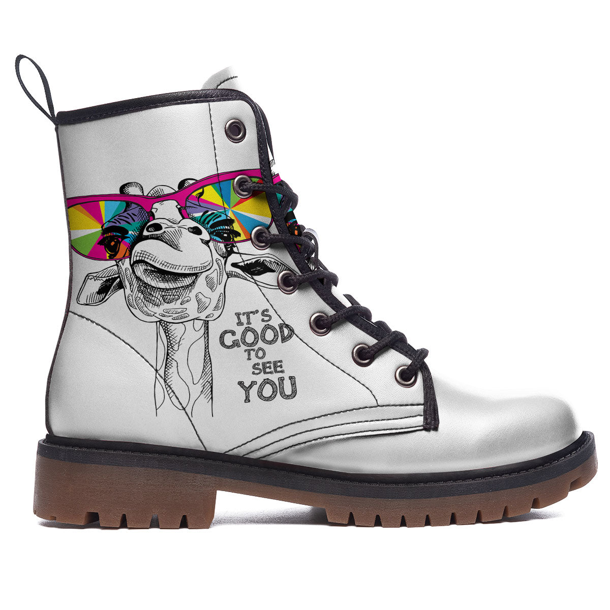 Giraffe Funny Print Work Boots-grizzshop