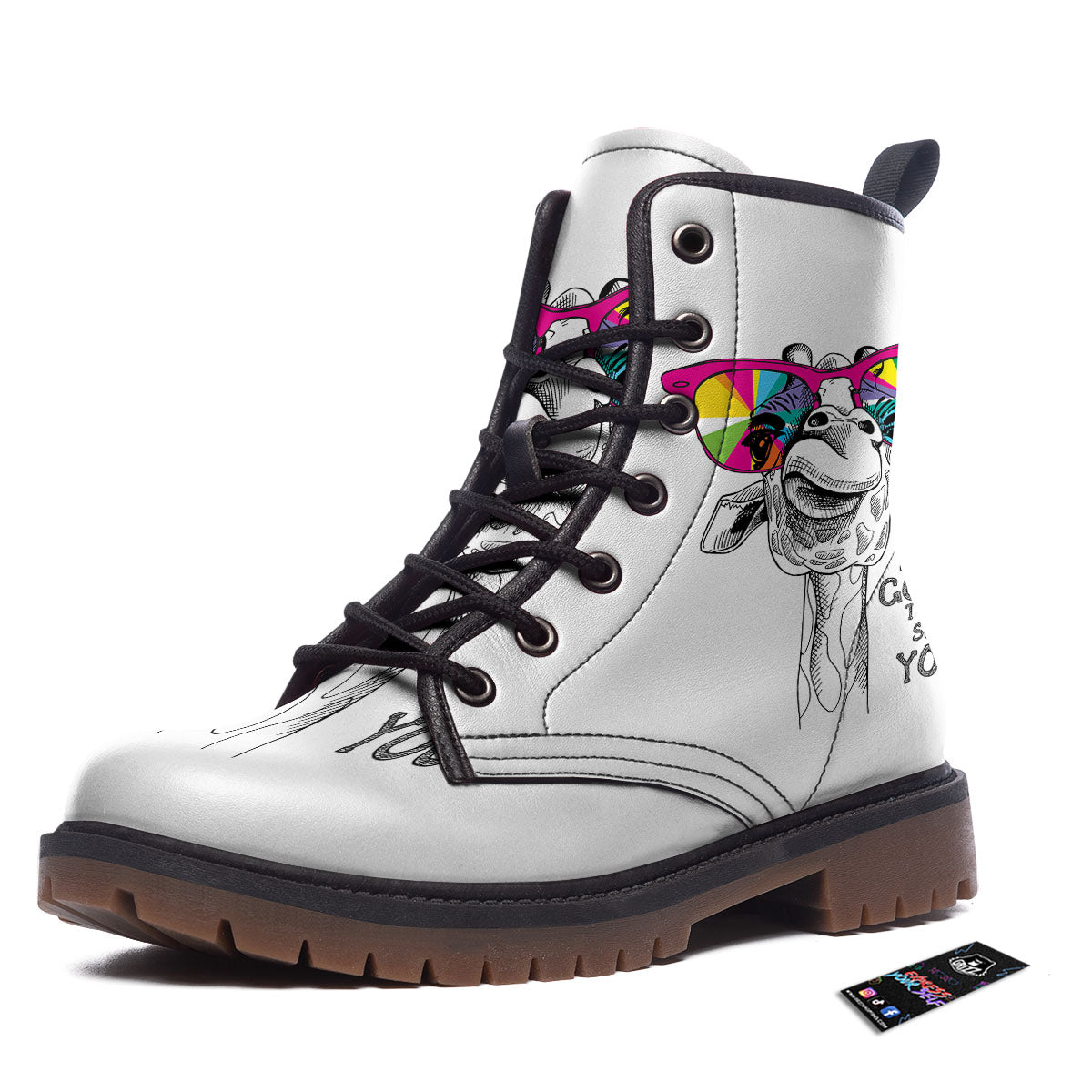 Giraffe Funny Print Work Boots-grizzshop