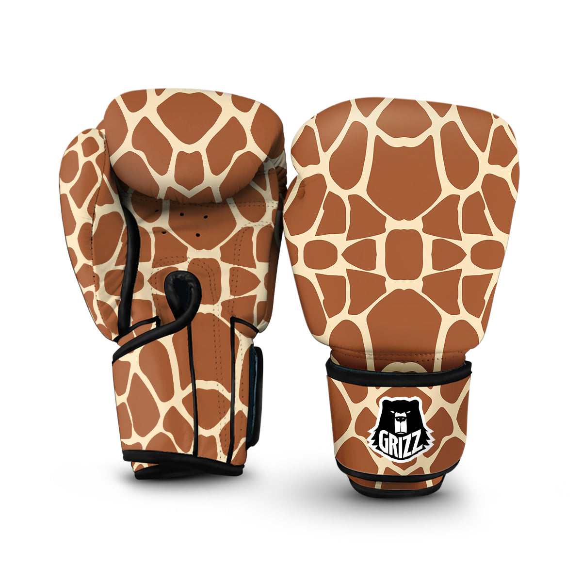 Giraffe Pattern Print Boxing Gloves-grizzshop