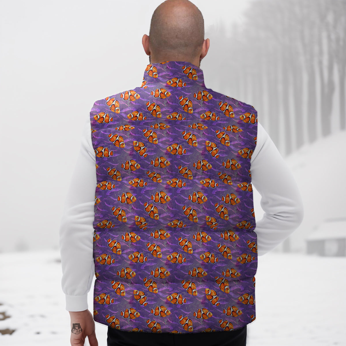 Giraffe Purple Pattern Print Down Vest
